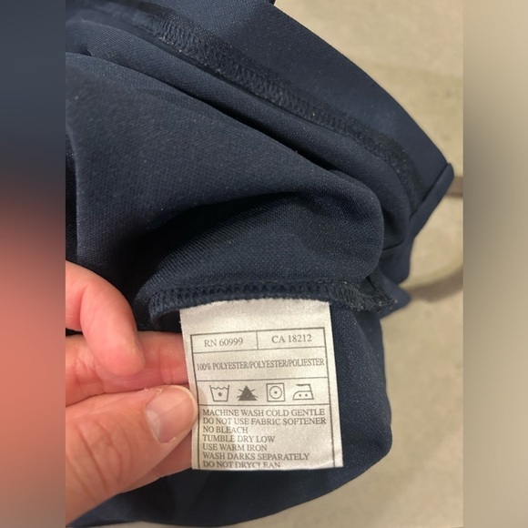 Antigua Polo Shirt Men’s Large Football Rams Short Sleeve Navy Blue Stripes - Picture 4 of 9